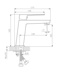 Смеситель для умывальника RUSH Thira (TR3635-12Grey)